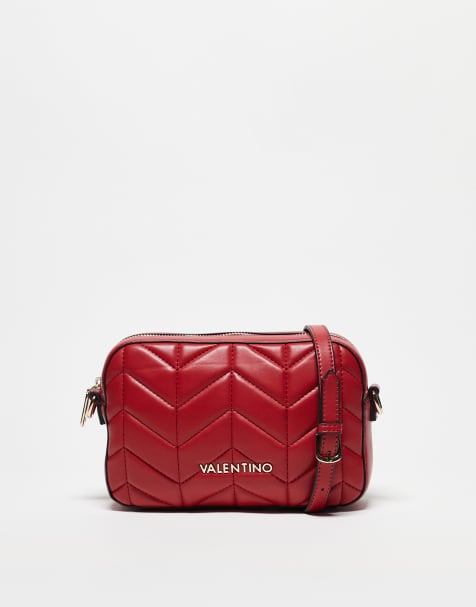 Valentino - Petal - Camera bag rossa trapuntata a tracolla - view 1