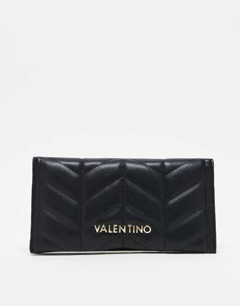 Valentino – Petal – Längliche, gesteppte Geldbörse in Schwarz - view 1