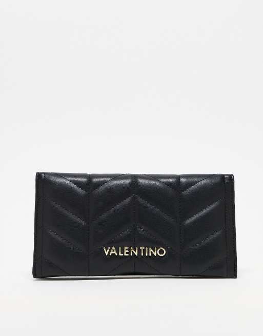 Valentino – Petal – Längliche, gesteppte Geldbörse in Schwarz