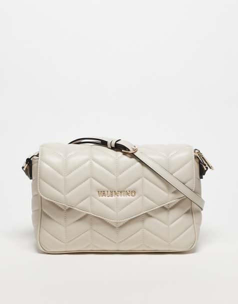 Valentino – Petal – Pikowana torebka crossbody w kolorze ecru z łańcuszkowym paskiem - view 1