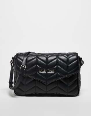 Valentino Bags Valentino petal quilted crossbody bag with chain strap in black