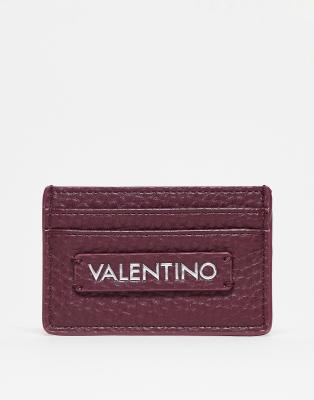 Valentino - Porte-cartes texturé - Bordeaux-Rouge