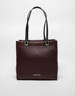 Valentino Bags Valentino post re tote shoulder bag in burgundy-Red