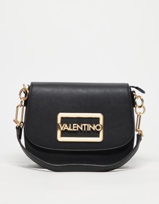 Valentino - Princesa - Umhängetasche in Schwarz mit goldfarbenen Metalldetails