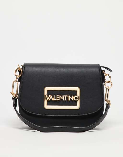 Valentino Princesa Umhangetasche in Schwarz mit goldfarbenen Metalldetails ASOS