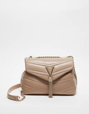 Valentino - Privilege - Gesteppte Schultertasche in Beige-Neutral