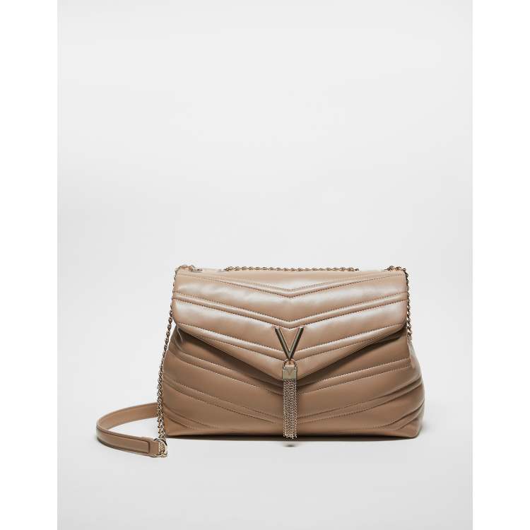 Valentino privilege large quilted shoulder bag in beige ASOS