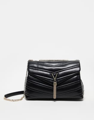 Valentino privilege large quilted shoulder bag in black