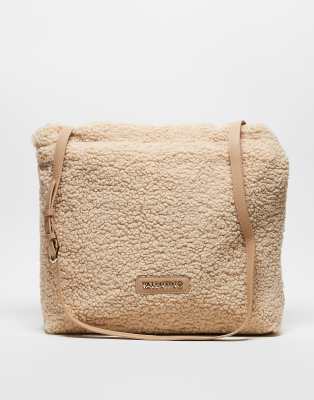 Valentino Bags Valentino qube borg tote bag in cream-White