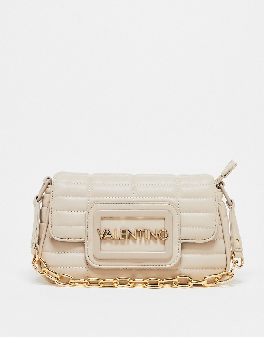 Valentino quilt flap bag in ecru-White