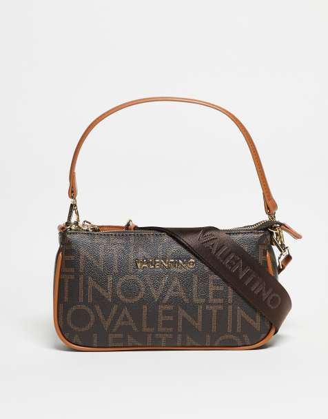 Valentino - Regina Re - Borsa da spalla marrone con monogramma - view 1