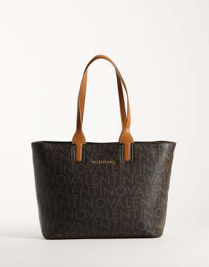 Valentino Regina Re shopping tote bag in brown monogram