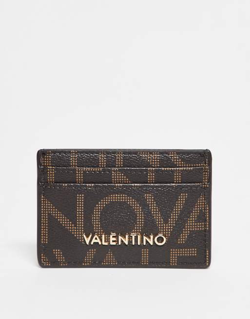 Valentino - Reginare - Portacarte marrone con monogramma