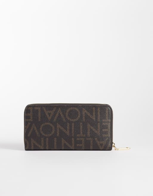 Valentino reginare pung med omkringgående lynlås i brun monogramprint, 2 af 3