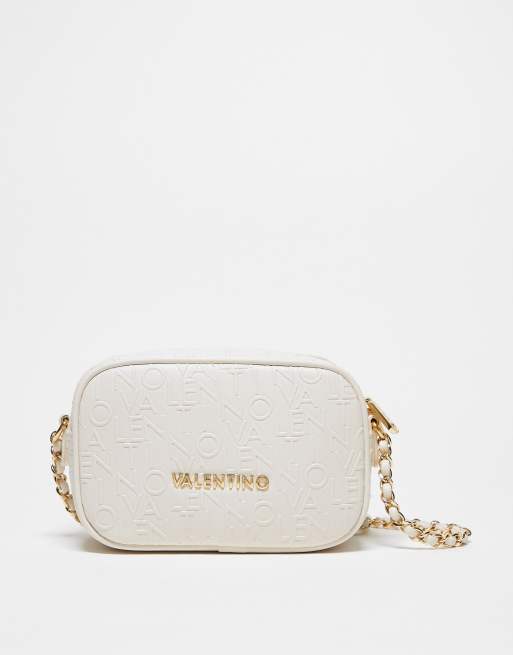 Valentino - Relax - Camera bag color écru con tracolla a catena