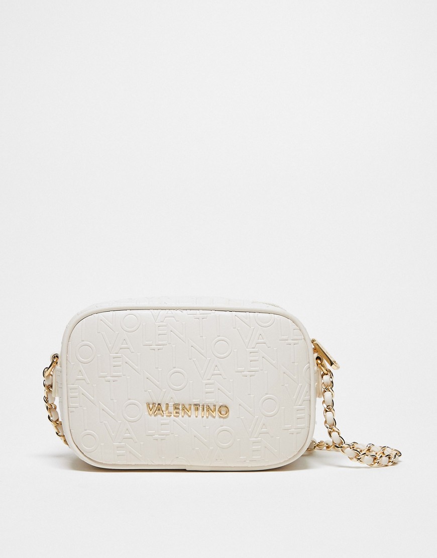 Valentino relax camera bag with chain strap in ecru-White