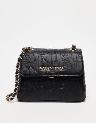 Valentino relax flap bag with chain strap in black