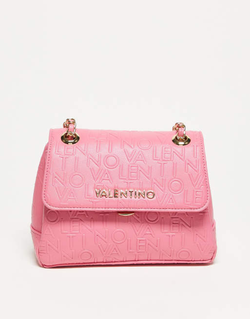 Valentino – Relax – Jaskraworóżowa torebka crossbody z wytłoczonym wzorem