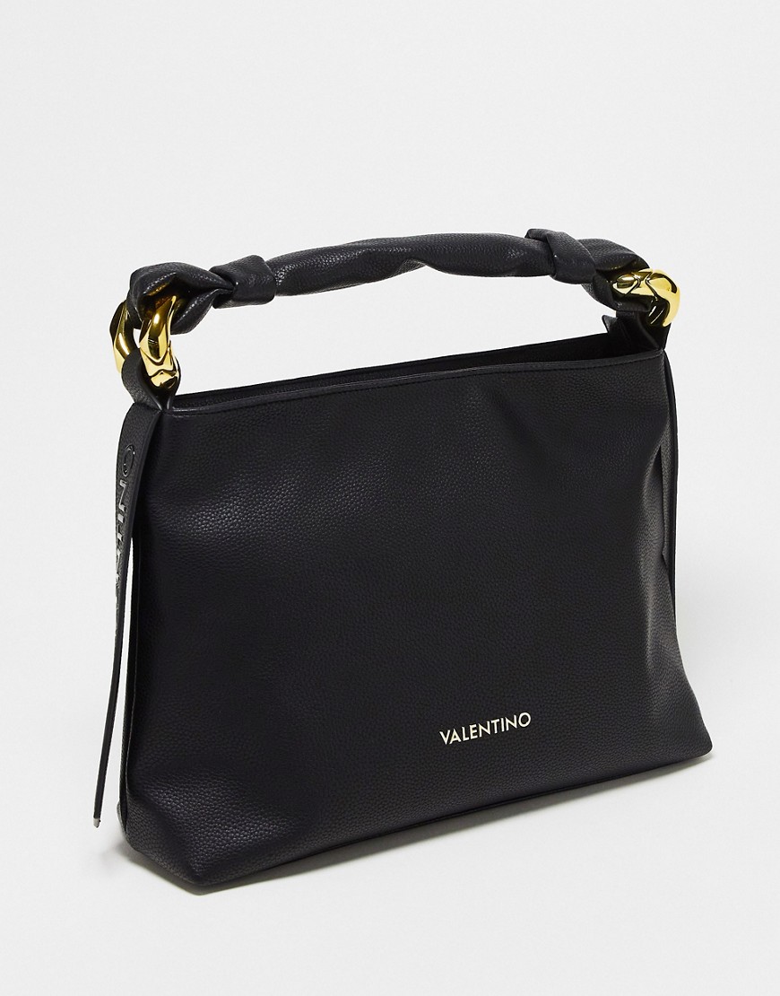 Valentino ring large shoulder bag in black