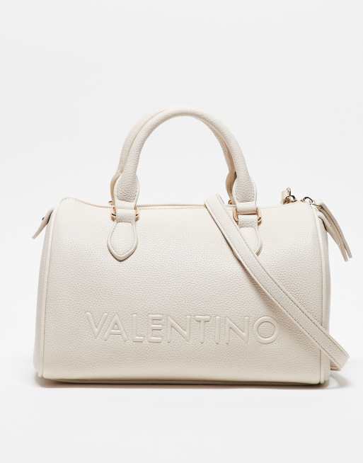 Valentino – Rised – Torebka typu bowling z odpinanym paskiem crossbody w kolorze ecru