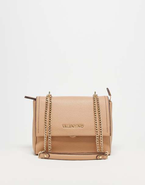 Valentino - Samantha - Borsa a tracolla color cuoio con cuciture a contrasto - view 1