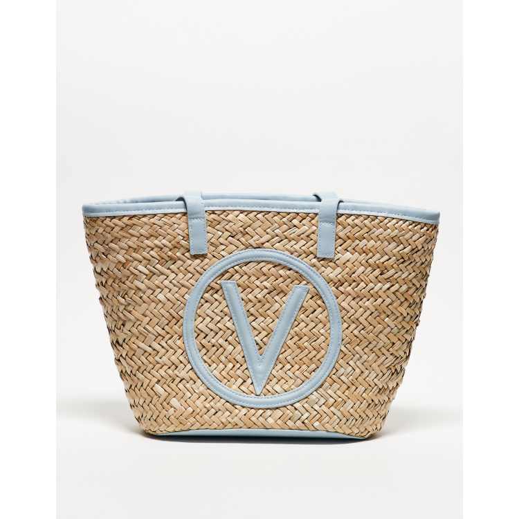 新作【Valentino Bags】SAMUELA ロゴ ストロートートバッグ Valentino samuela small straw tote bag in blue | ASOS