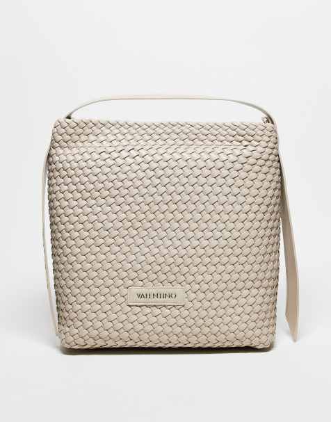 Valentino shantel woven large slouch shoulder bag in cream - view 1