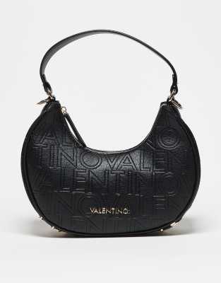 Valentino - Shelby - Borsa da spalla nera con tracolla rimovibile e logo goffrato - view 1