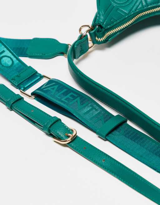 Valentino - Shelby - Borsa da spalla verde scuro con tracolla rimovibile e logo goffrato, 2 di 3