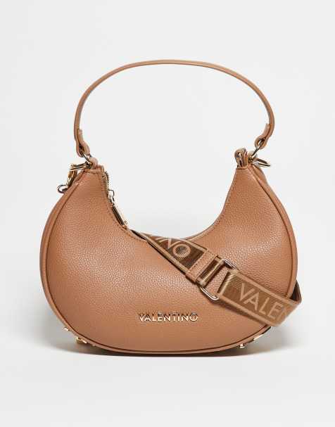 Valentino Shelby crescent shoulder bag with crossbody strap in camel - view 1