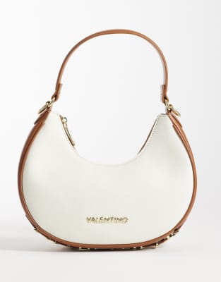 Valentino - Shelby - Sac porté épaule demi-lune - Blanc et fauve-Marron