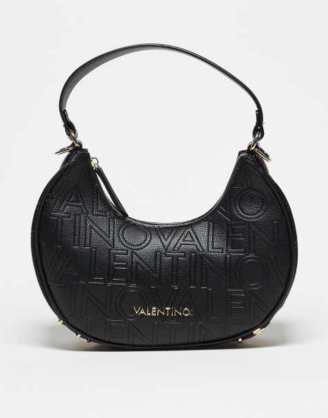 Valentino - Shelby - Sort skuldertaske med aftagelig crossbody-rem og præget design - view 1