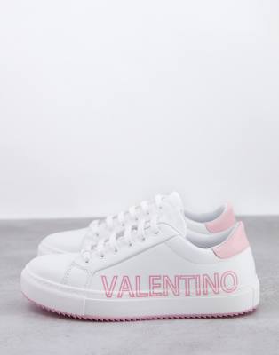 valentino pink and white trainers