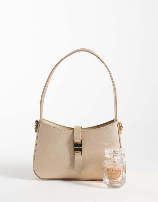 Valentino slope mini buckle shoulder bag in pale gold, 2 of 4