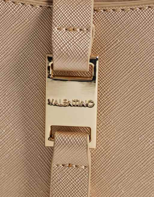 Valentino slope mini buckle shoulder bag in pale gold, 3 of 4