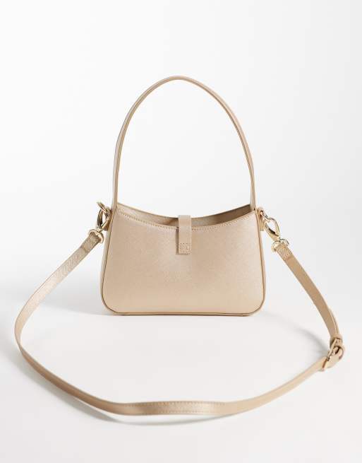 Valentino slope mini buckle shoulder bag in pale gold, 4 of 4