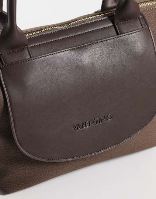 Valentino snowfall nylon tote bag in chocolate brown, 3 of 4