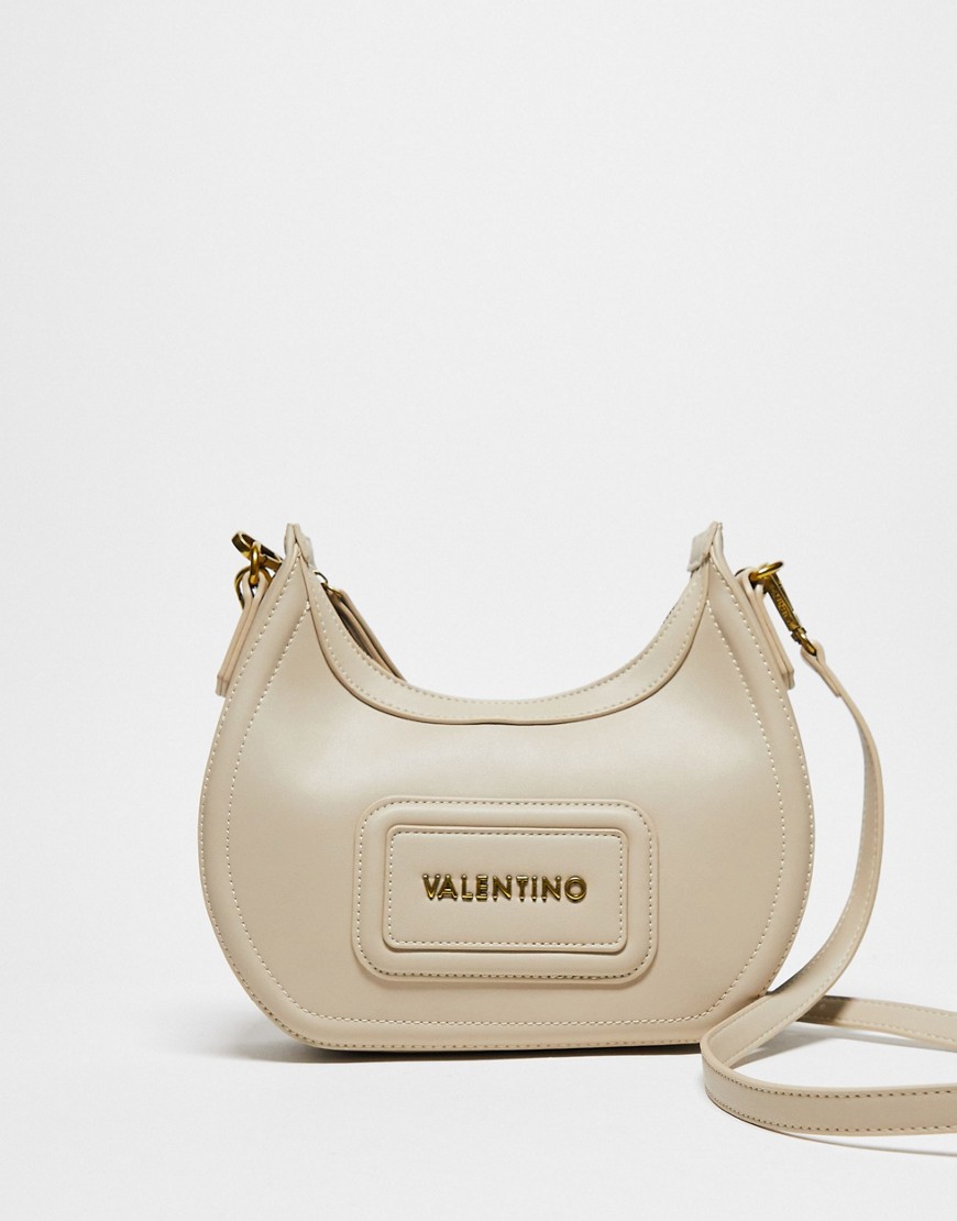 Valentino snowy shoulder bag with gold chain in ecru-White