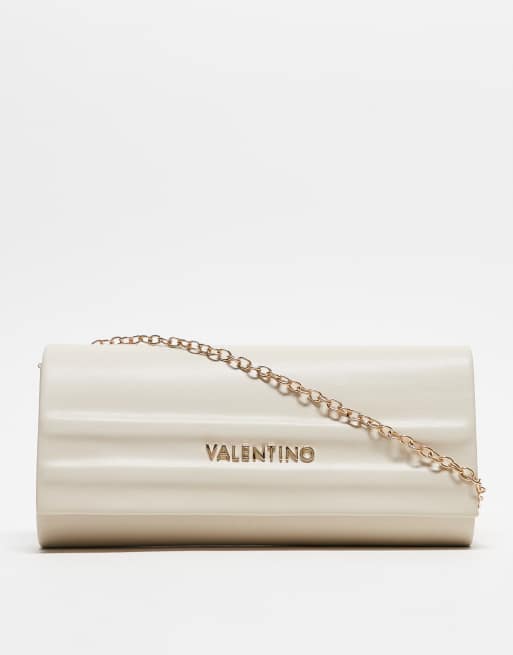 Valentino – Sofie – Gräddvit, minimal kuvertväska med avtagbar kedjerem