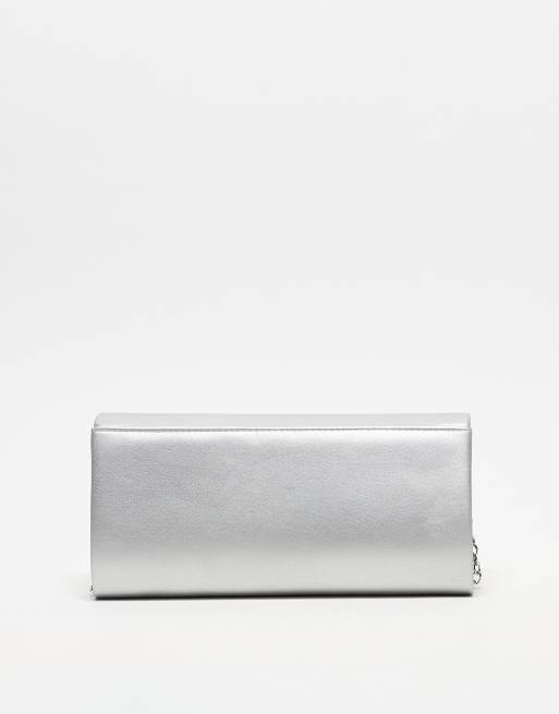 Valentino sofie minimal clutch bag with detachable chain strap in silver, 3 of 3