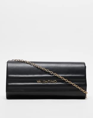 Valentino - Sofie - Minimalistische Clutch in Schwarz mit abnehmbarem Kettenriemen