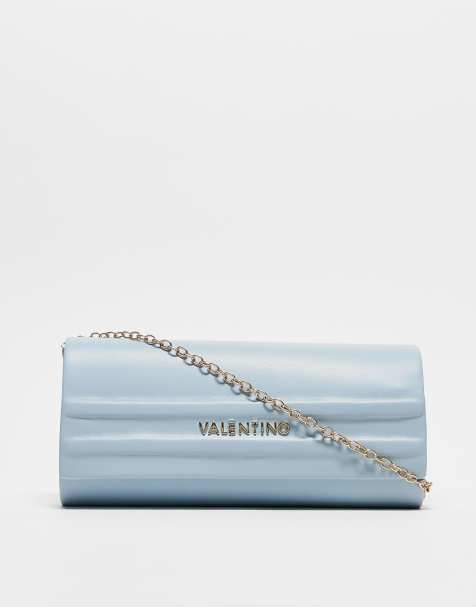 Valentino - Sofie - Pochette minimal blu con tracolla in catenina rimovibile - view 1