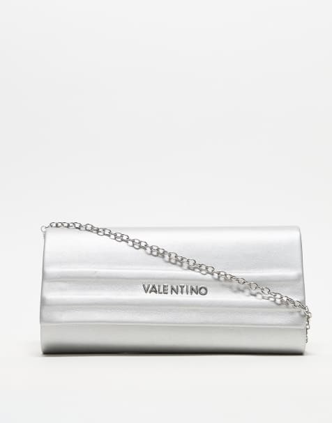 Valentino – Sofie – Srebrna kopertówka w minimalistycznym stylu z odpinanym łańcuszkiem - view 1