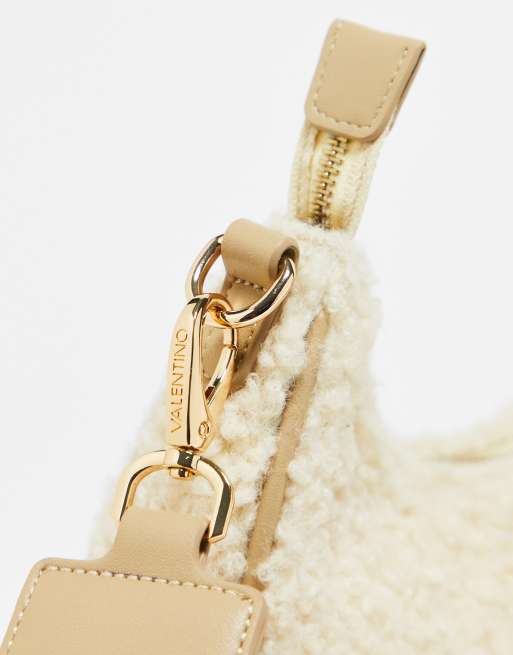 Valentino – Special Camy – Beige axelremsväska i teddy, 4 av 4