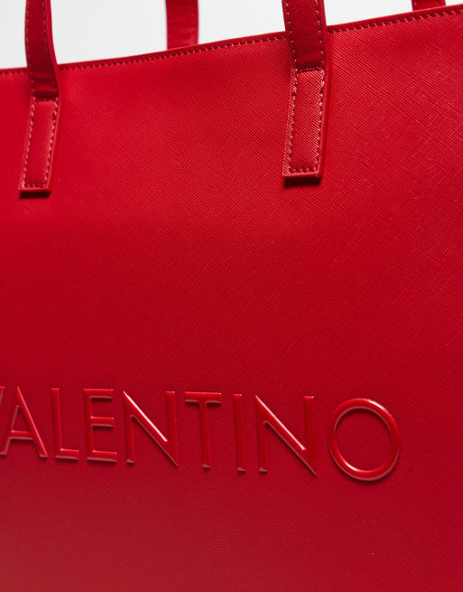 Valentino - Special Syla - Borsa shopping rossa con logo, 2 di 3