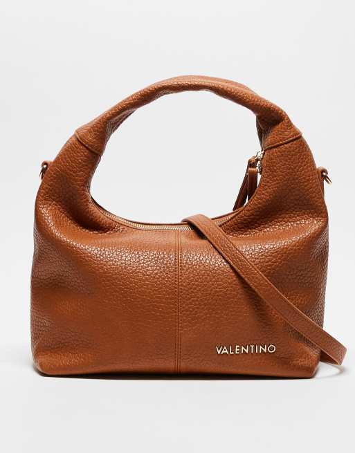 Valentino - Stem - Borsa da spalla morbida color cuoio con tracolla rimovibile