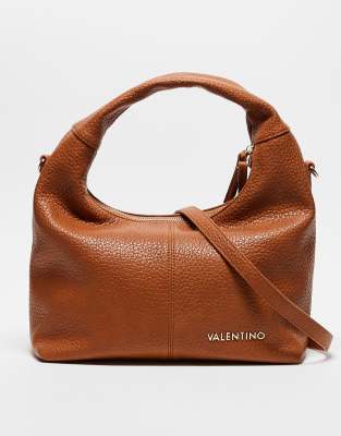 Valentino - Stem - Weiche Schultertasche in Hellbraun mit abnehmbarem Umhängeriemen