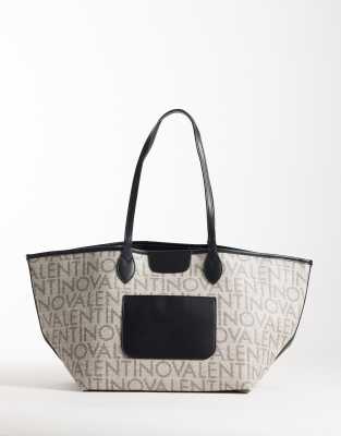 Valentino - Tote bag classique en jean - Noir