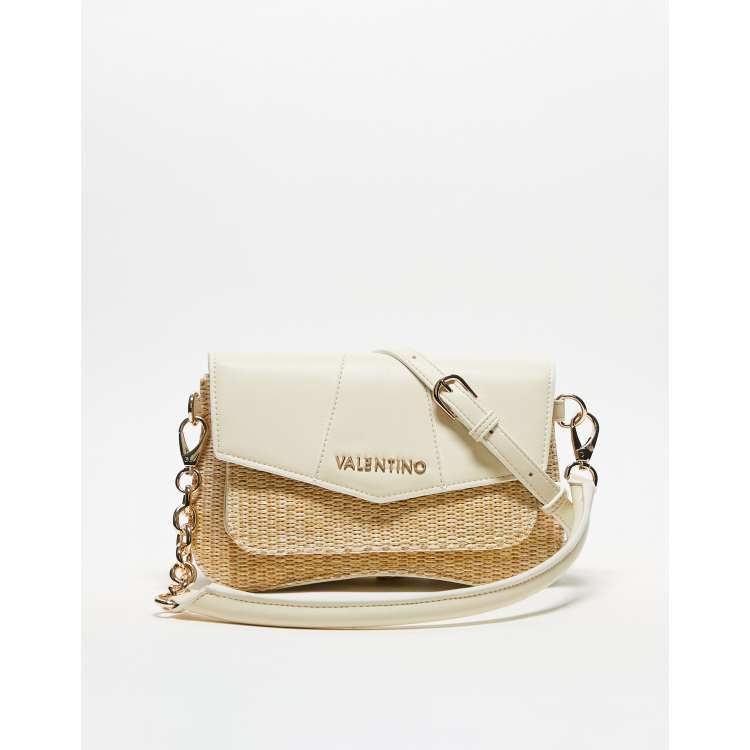 【Valentino Bags】海外限定 Unika ショルダーバッグ Valentino unika straw mix shoulder bag in cream | ASOS
