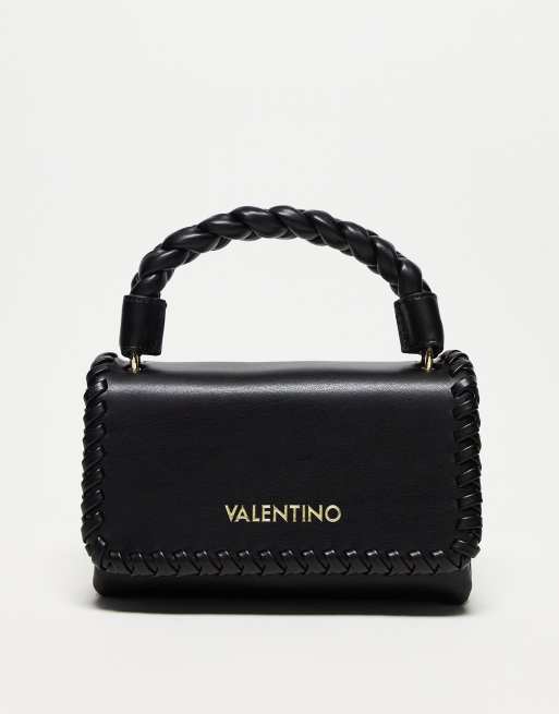 Valentino – Varsavia – Svart väska med flätat handtag